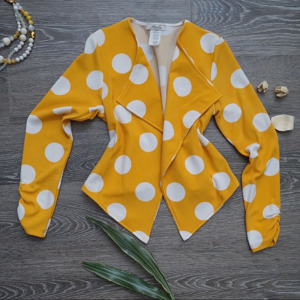 *Sold* Rock the Dots Blazer - Ochre/White
